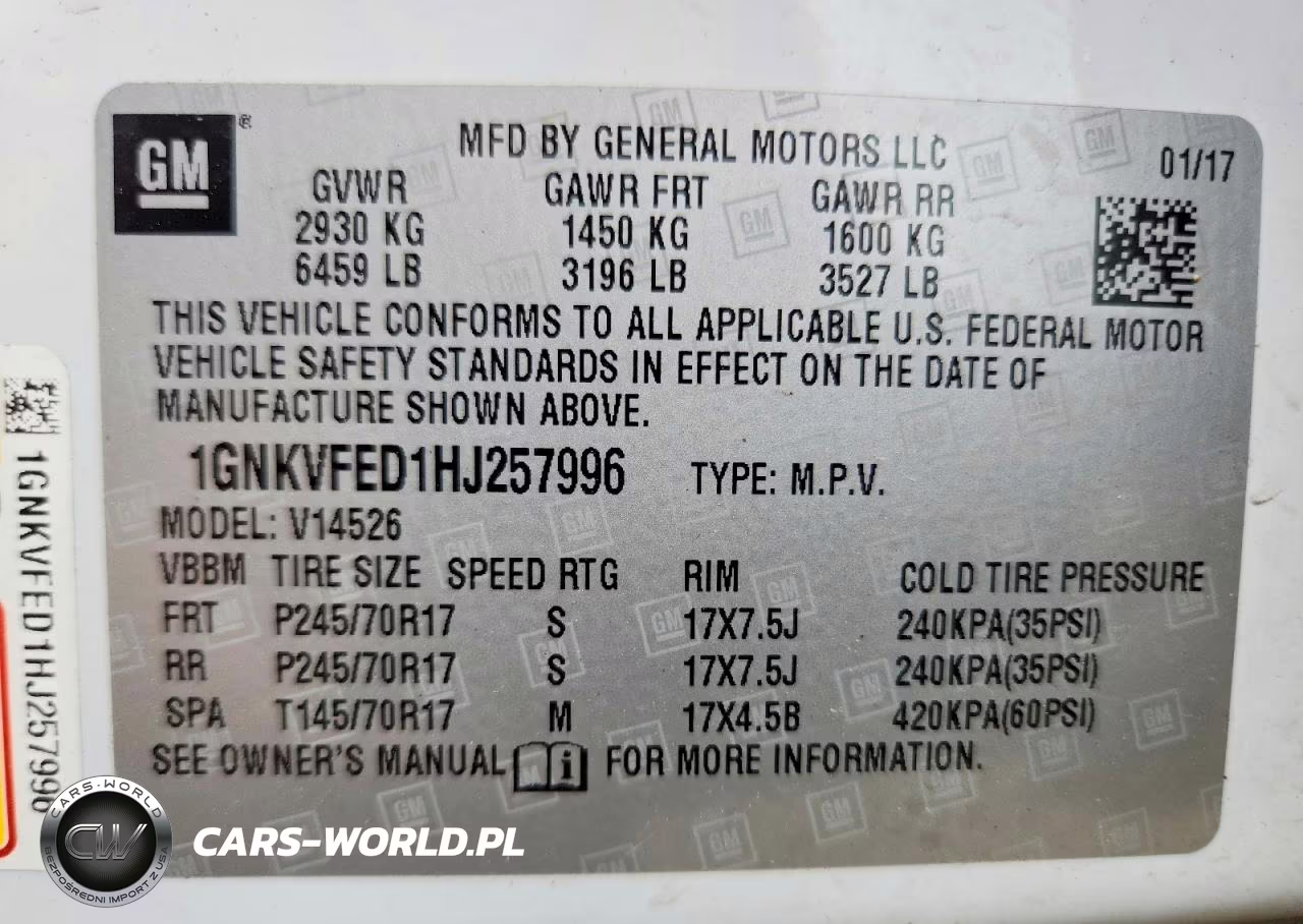 2017 Chevrolet Traverse Ls VIN:1GNKVFED1HJ257996 - 13