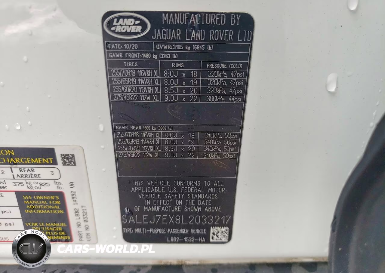 2020 Land Rover Defender 110 S VIN:SALEJ7EX8L2033217 - 12
