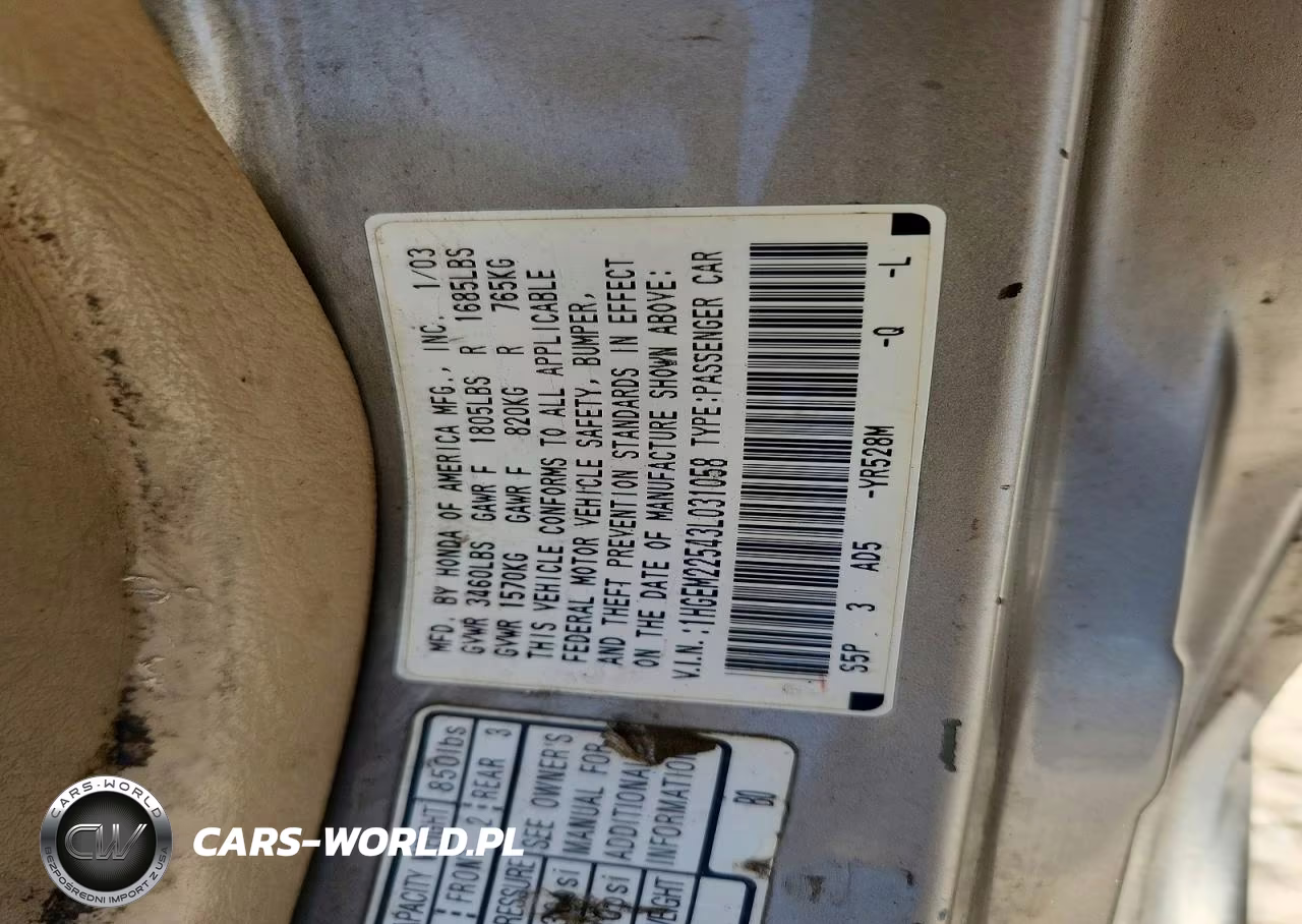 2003 Honda Civic Lx VIN:1HGEM22543L031058 - 12