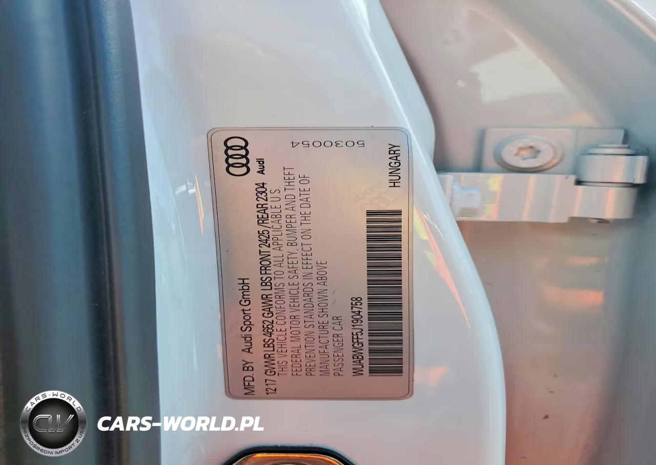 2018 Audi Rs3 VIN:WUABWGFF5J1904758 - 13