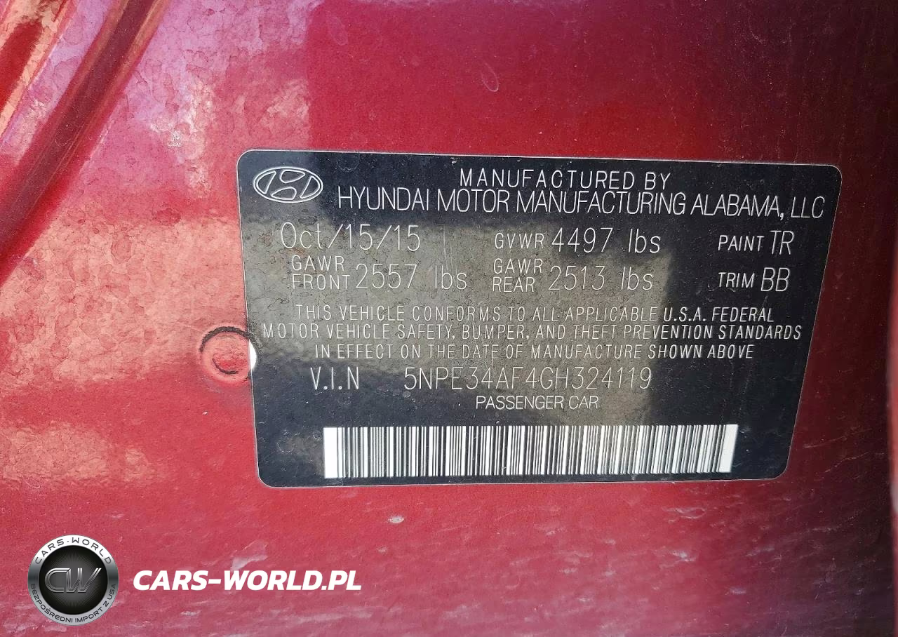 2016 Hyundai Sonata Limited VIN:5NPE34AF4GH324119 - 12