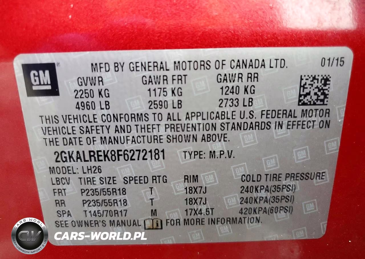 2015 GMC Terrain Sle VIN:2GKALREK8F6272181 - 13