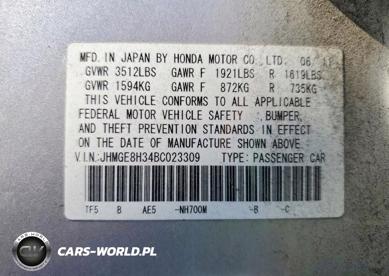 2011 Honda Fit VIN:JHMGE8H34BC023309 - 13