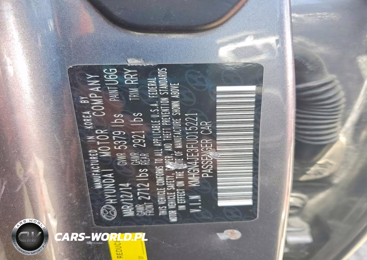 2015 Hyundai Genesis 3.8L VIN:KMHGN4JE3FU015221 - 12
