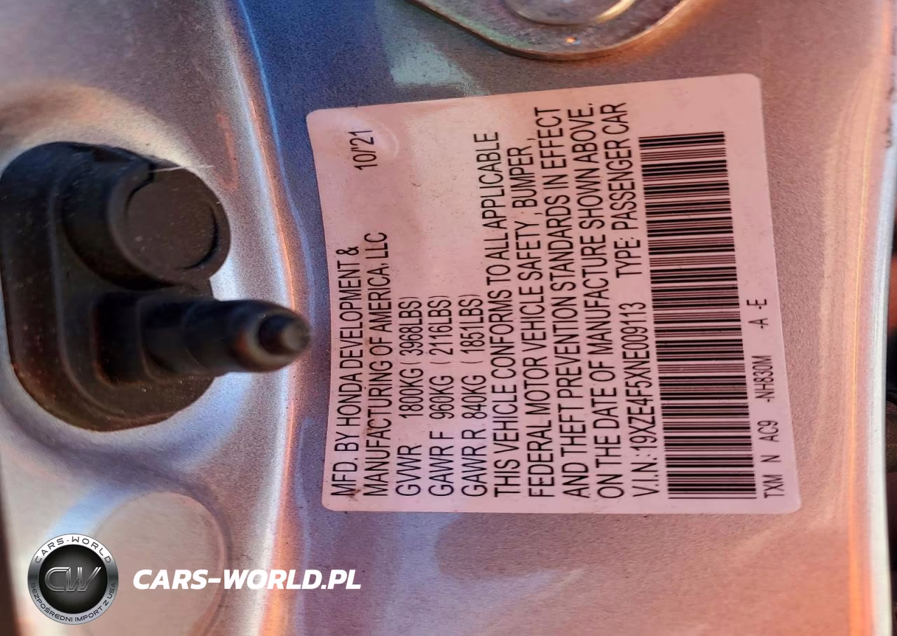2022 Honda Insight Ex VIN:19XZE4F5XNE009113 - 13