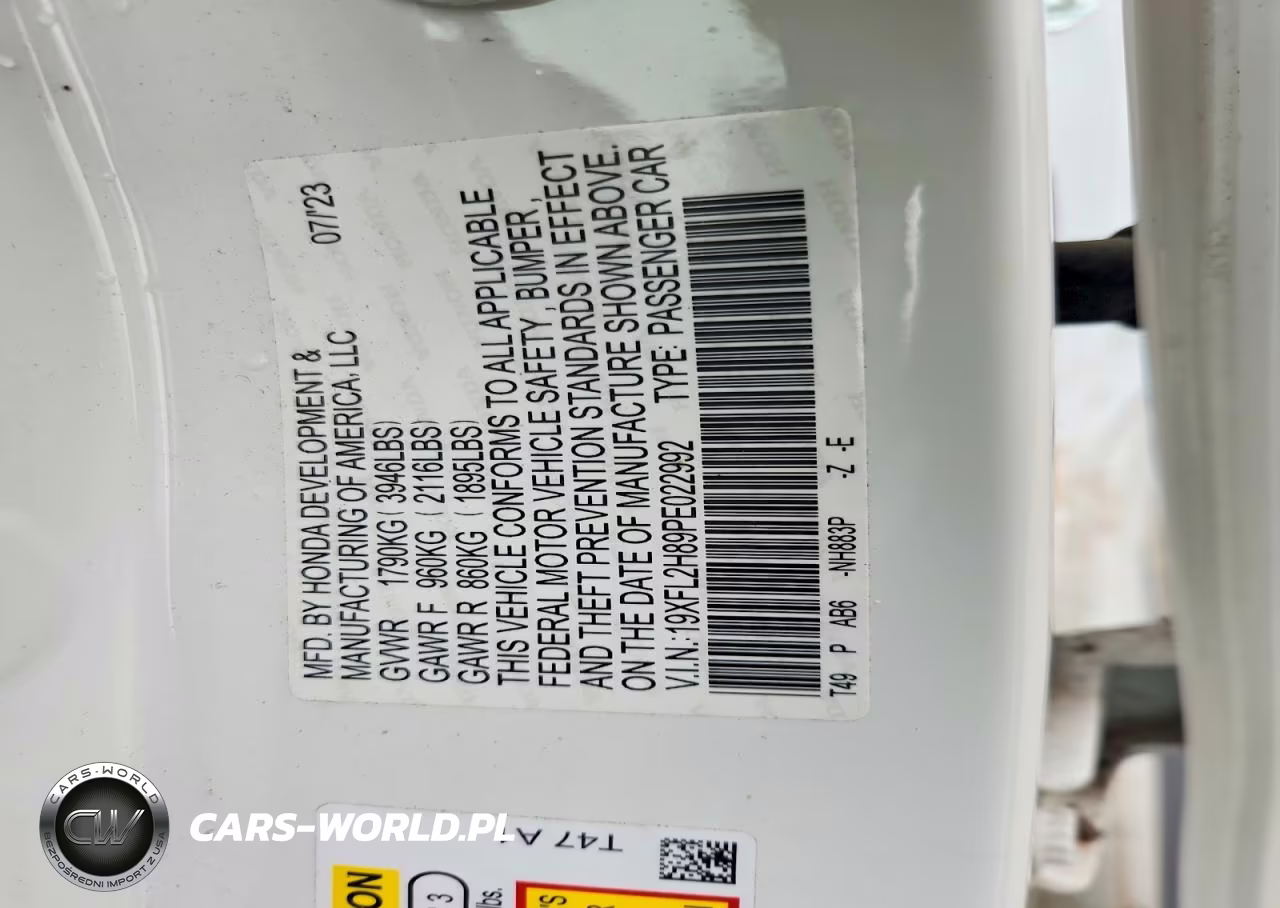 2023 Honda Civic Sport VIN:19XFL2H89PE022992 - 12