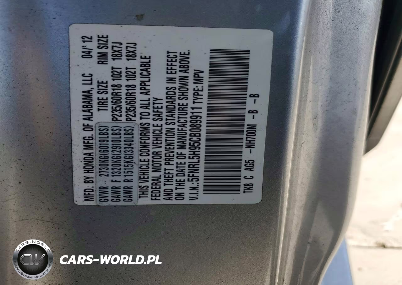 2012 Honda Odyssey VIN:5FNRL5H95CB089911 - 13
