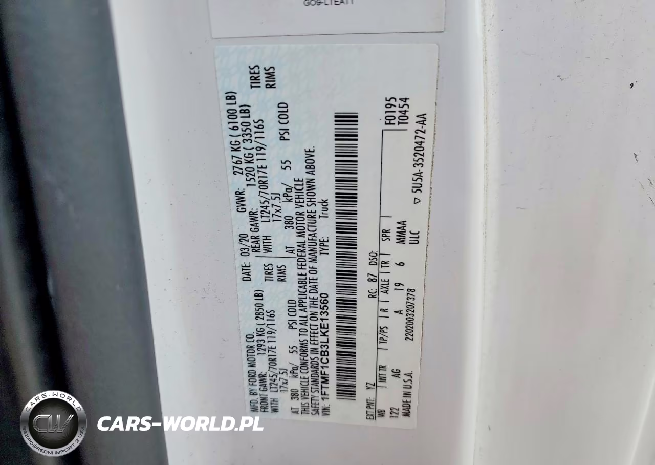2020 Ford F150 VIN:1FTMF1CB3LKE13560 - 12