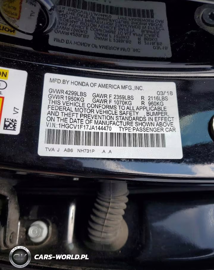 2018 Honda Accord Lx VIN:1HGCV1F17JA144470 - 12