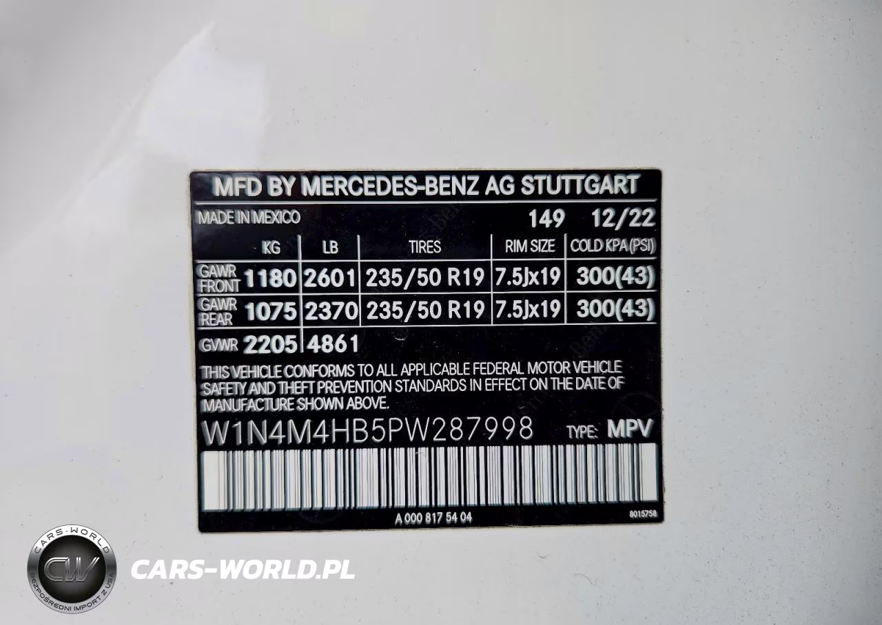 2023 Mercedes-Benz Glb 250 4Matic VIN:W1N4M4HB5PW287998 - 13