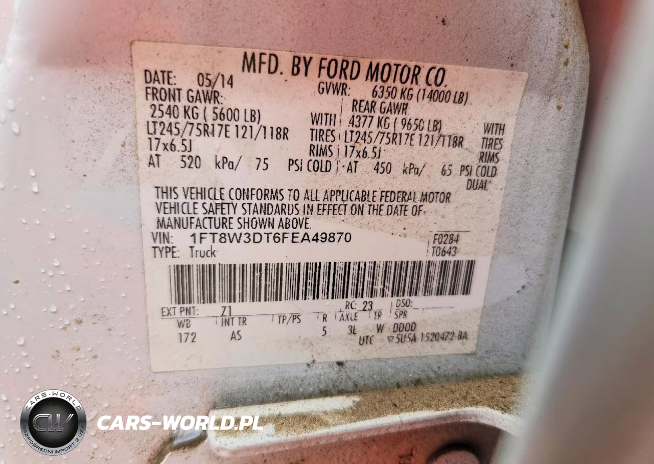 2015 Ford F350 Super Duty VIN:1FT8W3DT6FEA49870 - 12