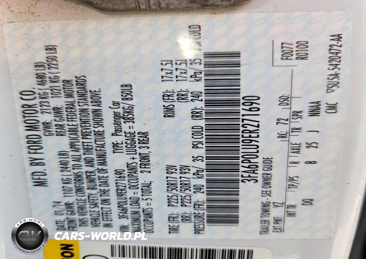 2014 Ford Fusion Se Hybrid VIN:3FA6P0LU9ER271690 - 12