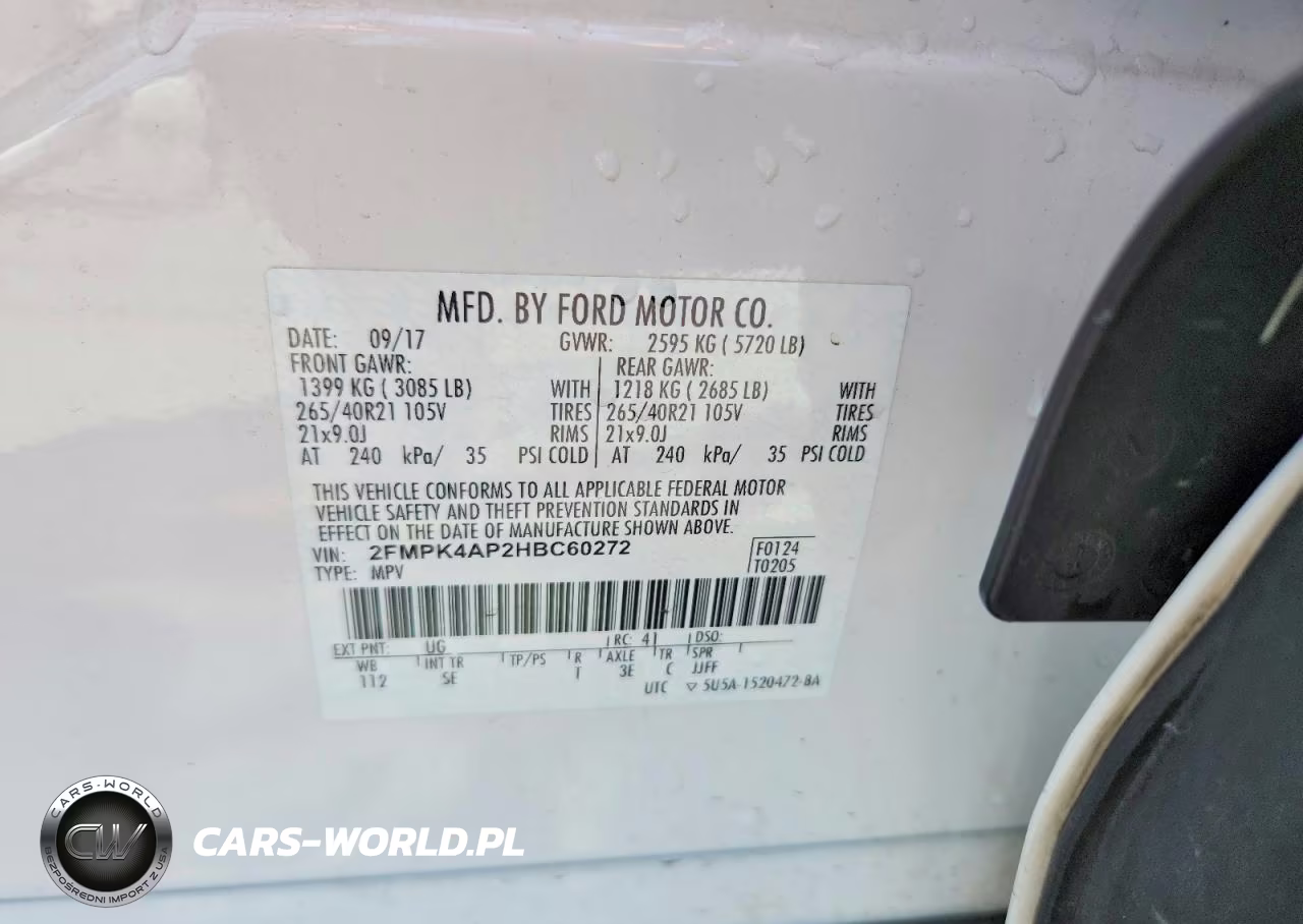 2017 Ford Edge Sport VIN:2FMPK4AP2HBC60272 - 13