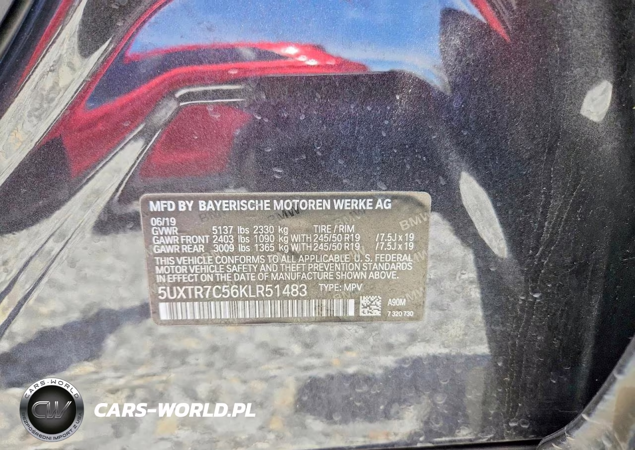 2019 BMW X3 Sdrive30I VIN:5UXTR7C56KLR51483 - 13