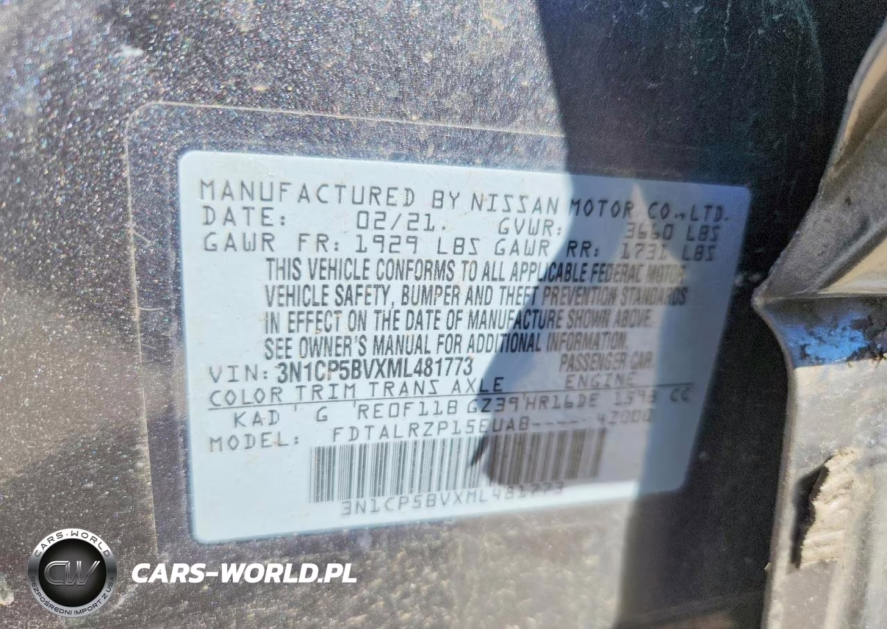 2021 Nissan Kicks S VIN:3N1CP5BVXML481773 - 13