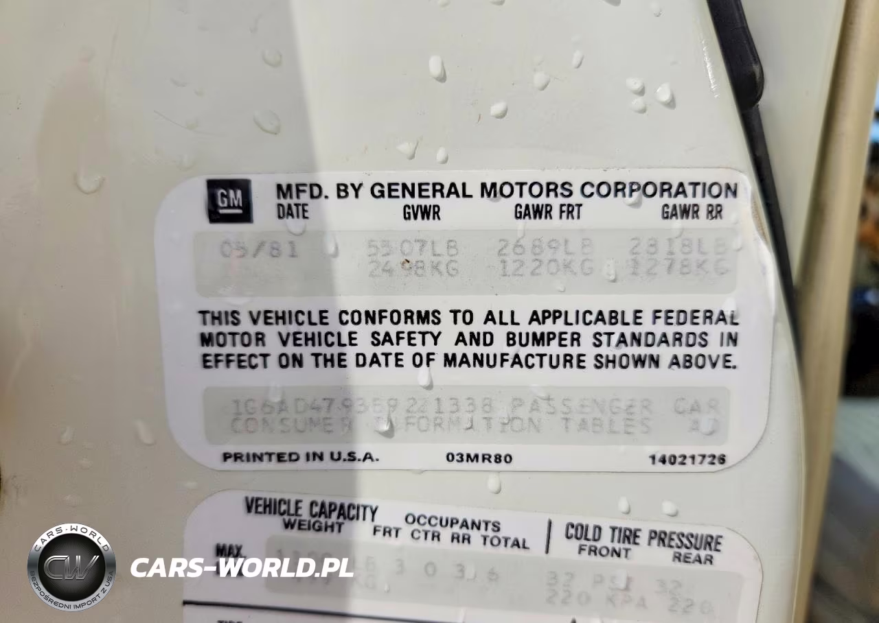 1981 Cadillac Deville VIN:1G6AD4793B9221338 - 12