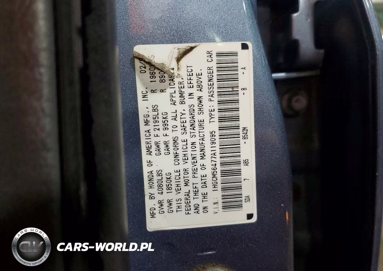 2007 Honda Accord Lx VIN:1HGCM56477A119095 - 13