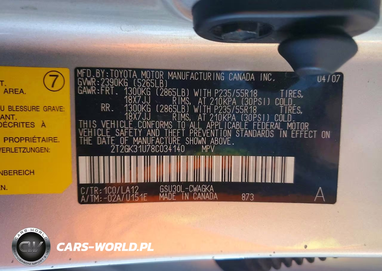 2008 Lexus Rx 350 VIN:2T2GK31U78C034140 - 13