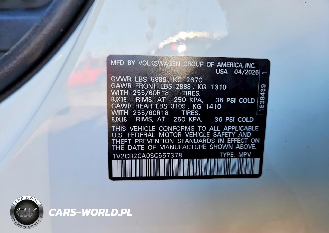 2025 Volkswagen Atlas Peak Edition Se VIN:1V2CR2CA0SC557378 - 13