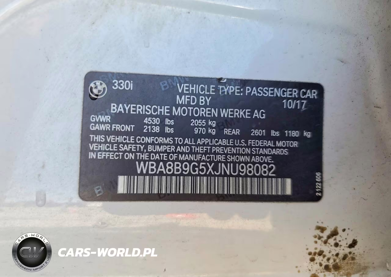 2018 BMW 330 I VIN:WBA8B9G5XJNU98082 - 12