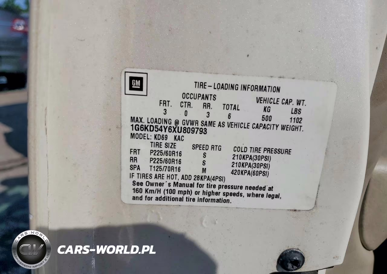 1999 Cadillac Deville VIN:1G6KD54Y6XU809793 - 12