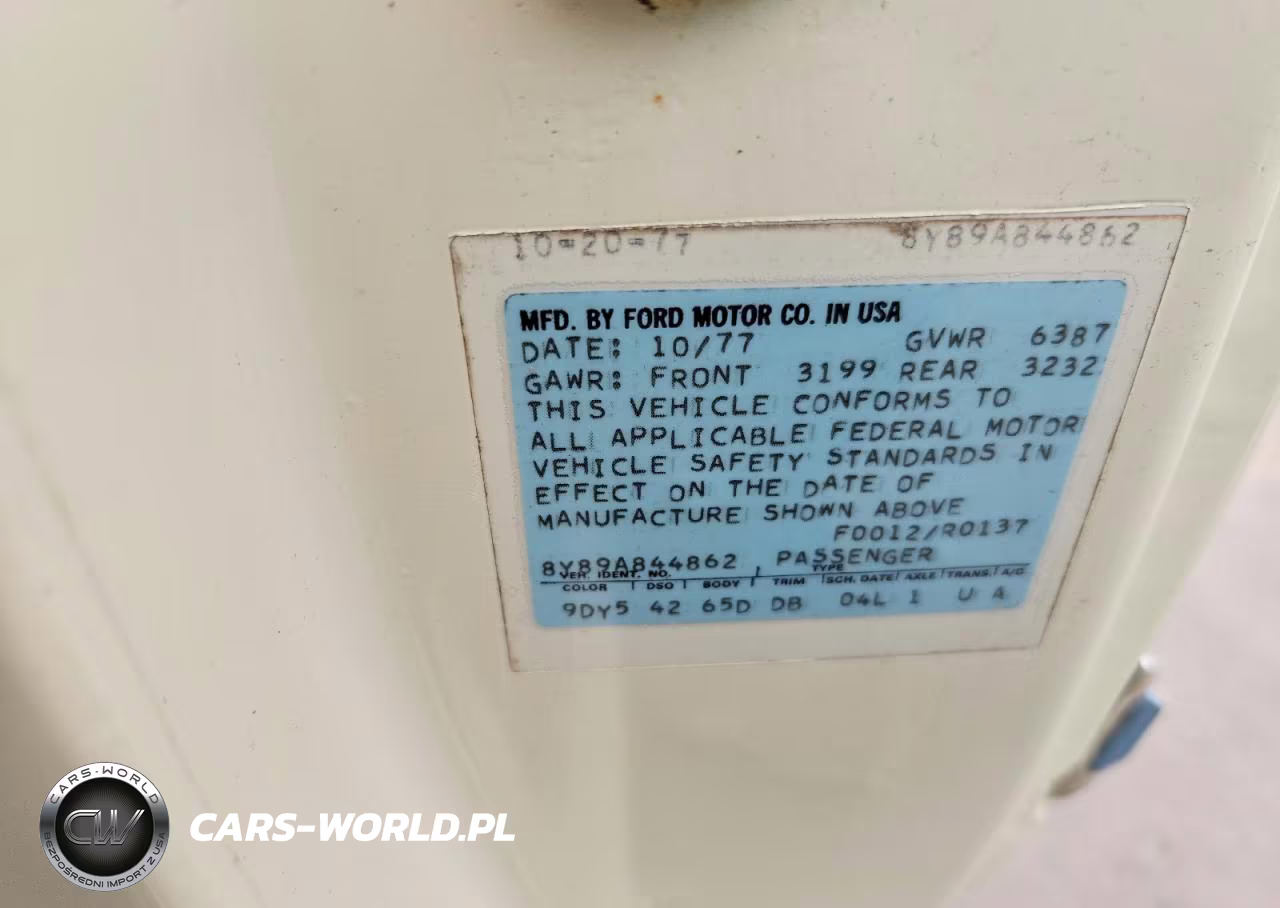 1978 Linc Continental VIN:8Y89A844862 - 13