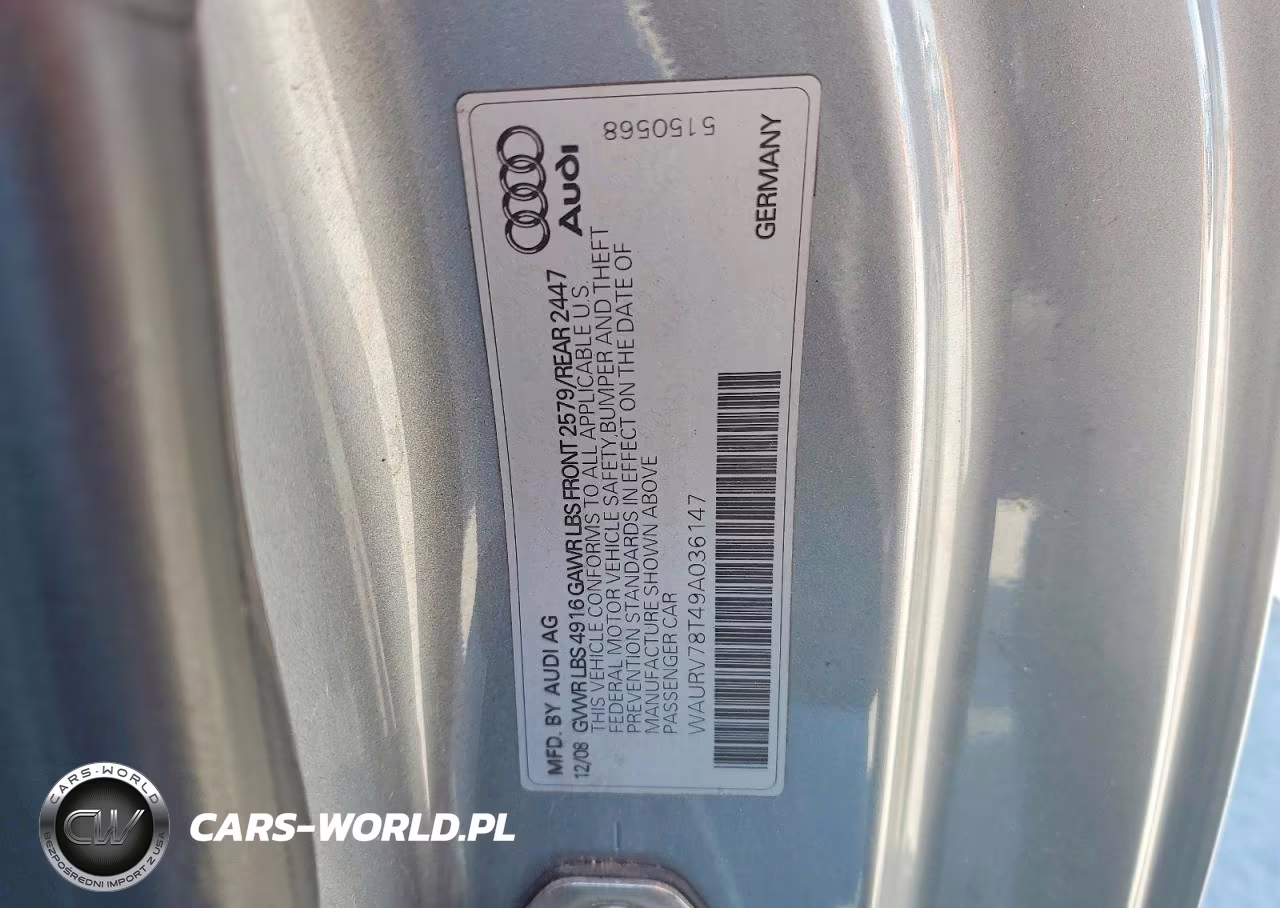 2009 Audi S5 Quattro VIN:WAURV78T49A036147 - 12