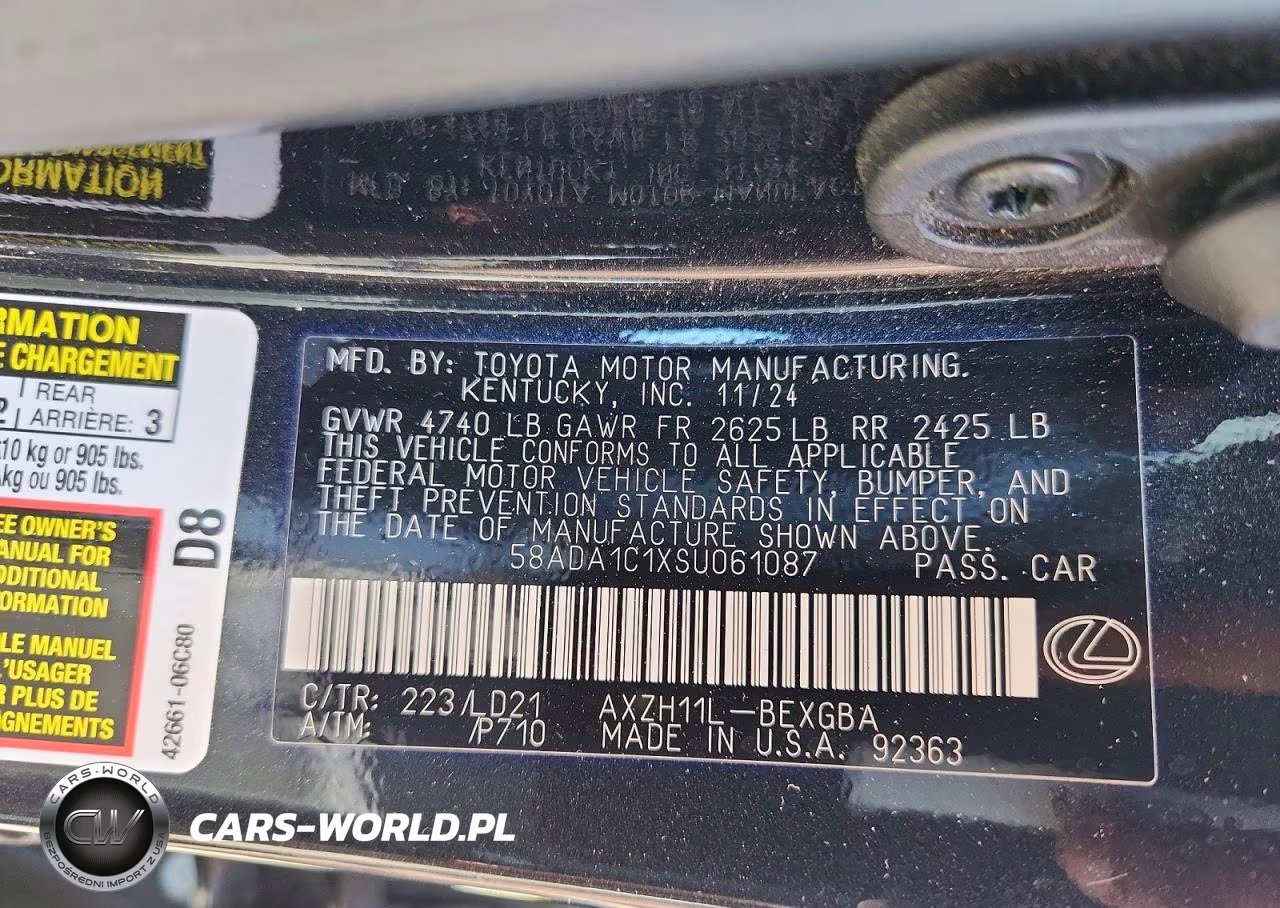 2025 Lexus Es 300H Base VIN:58ADA1C1XSU061087 - 13