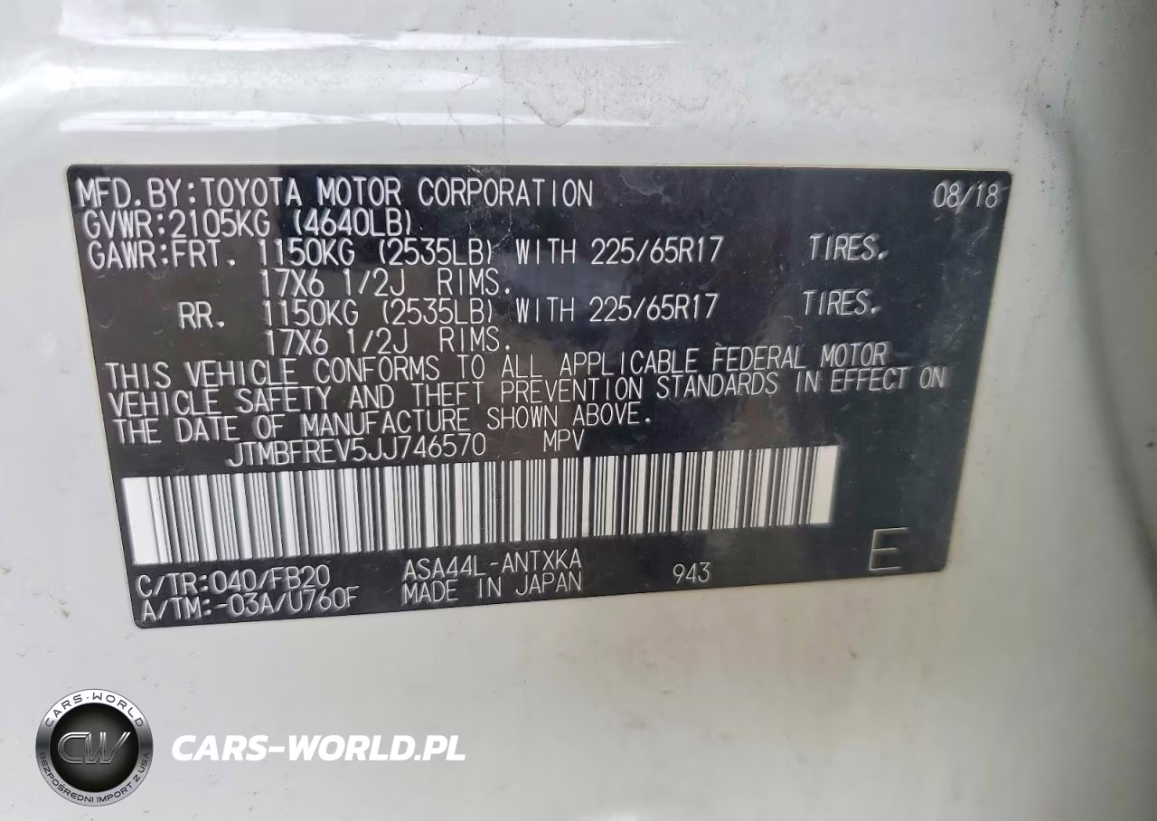 2018 Toyota Rav4 Le VIN:JTMBFREV5JJ746570 - 12