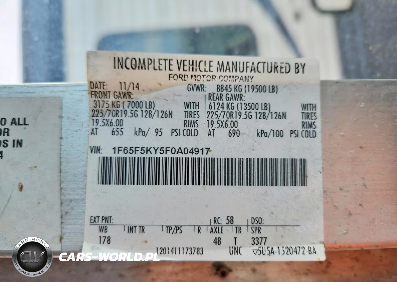 2015 Ford F59 Delivery Truck VIN:1F65F5KY5F0A04917 - 9