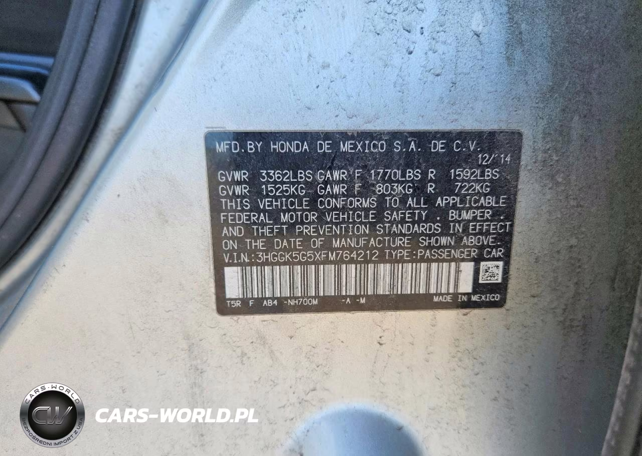 2015 Honda Fit Lx VIN:3HGGK5G5XFM764212 - 13