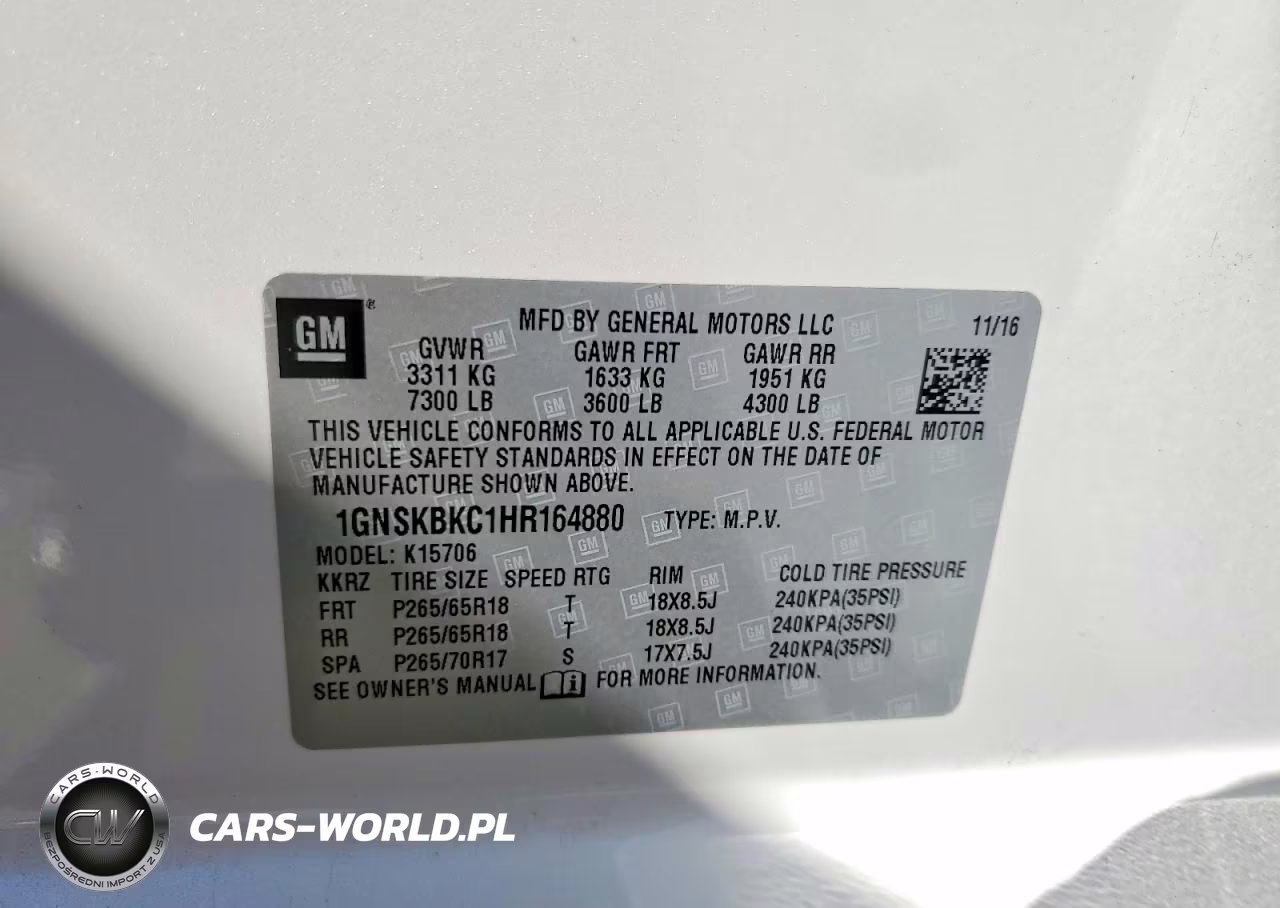 2017 Chevrolet Tahoe K1500 Lt VIN:1GNSKBKC1HR164880 - 13