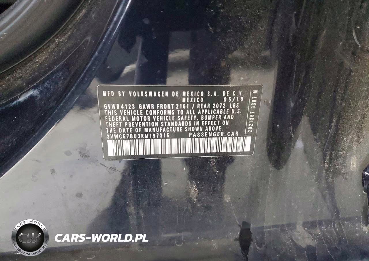 2019 Volkswagen Jetta S VIN:3VWC57BU3KM197315 - 12
