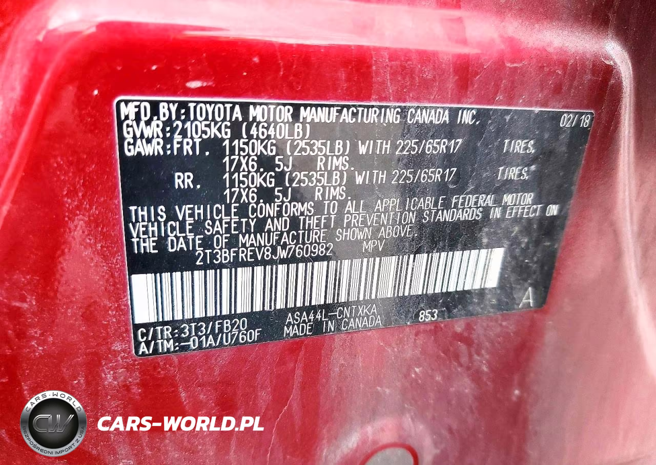2018 Toyota Rav4 Le VIN:2T3BFREV8JW760982 - 14