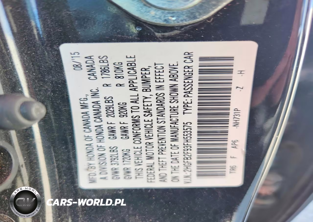 2015 Honda Civic Exl VIN:2HGFB2F93FH553575 - 12