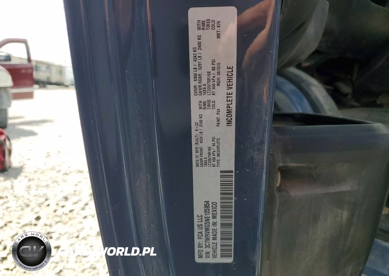 2022 Ram Promaster 3500 Delivery Truck VIN:3C7WRVMG5NE125954 - 13