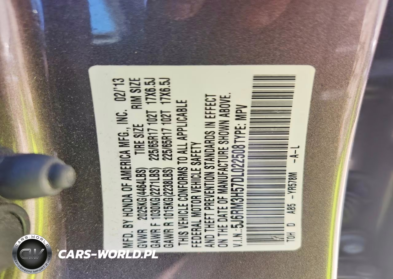 2013 Honda Cr-V Ex VIN:5J6RM3H57DL022508 - 14
