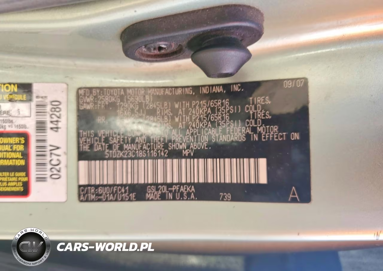 2008 Toyota Sienna Le 7-Passenger VIN:5TDZK23C18S116142 - 13