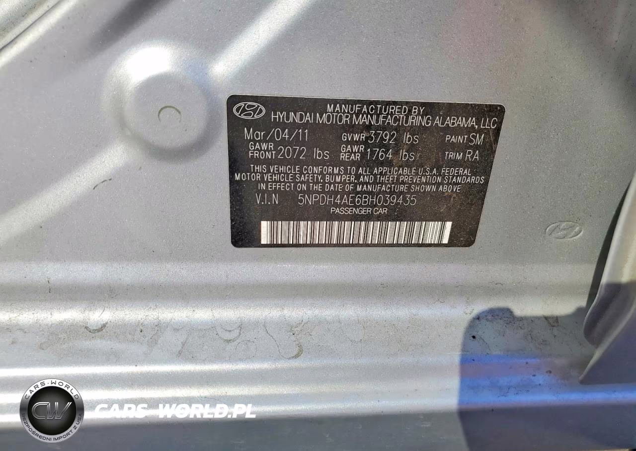 2011 Hyundai Elantra Gls VIN:5NPDH4AE6BH039435 - 12