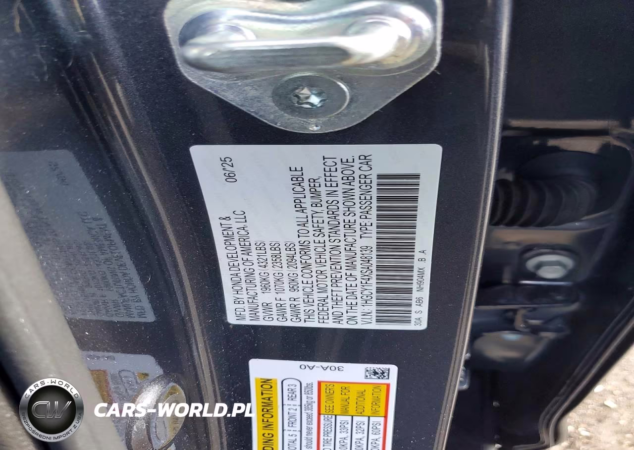 2025 Honda Accord Se VIN:1HGCY1F4XSA048139 - 12
