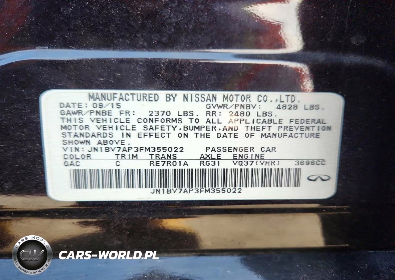 2015 Infiniti Q50 VIN:JN1BV7AP3FM355022 - 13