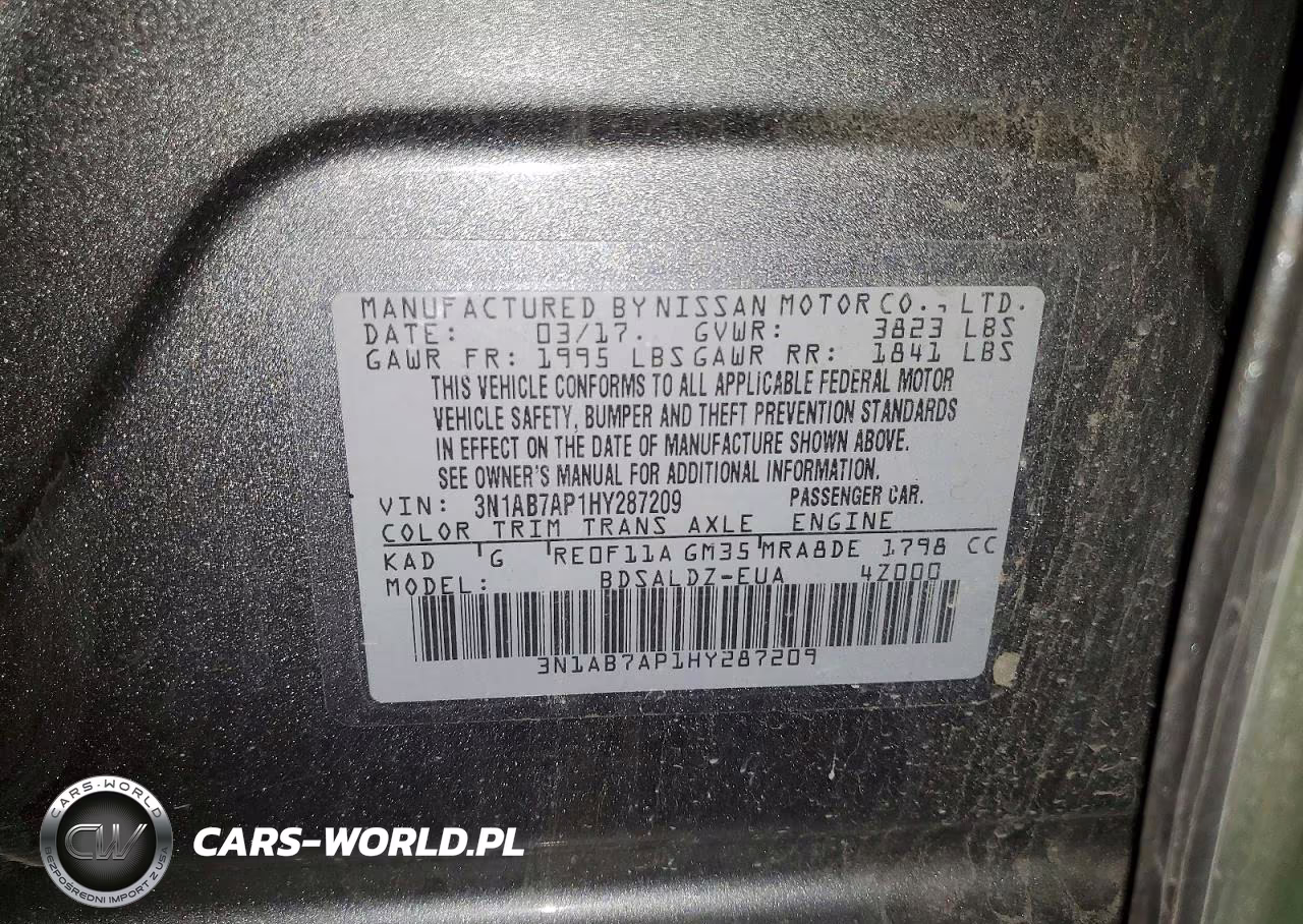 2017 Nissan Sentra Sv VIN:3N1AB7AP1HY287209 - 12