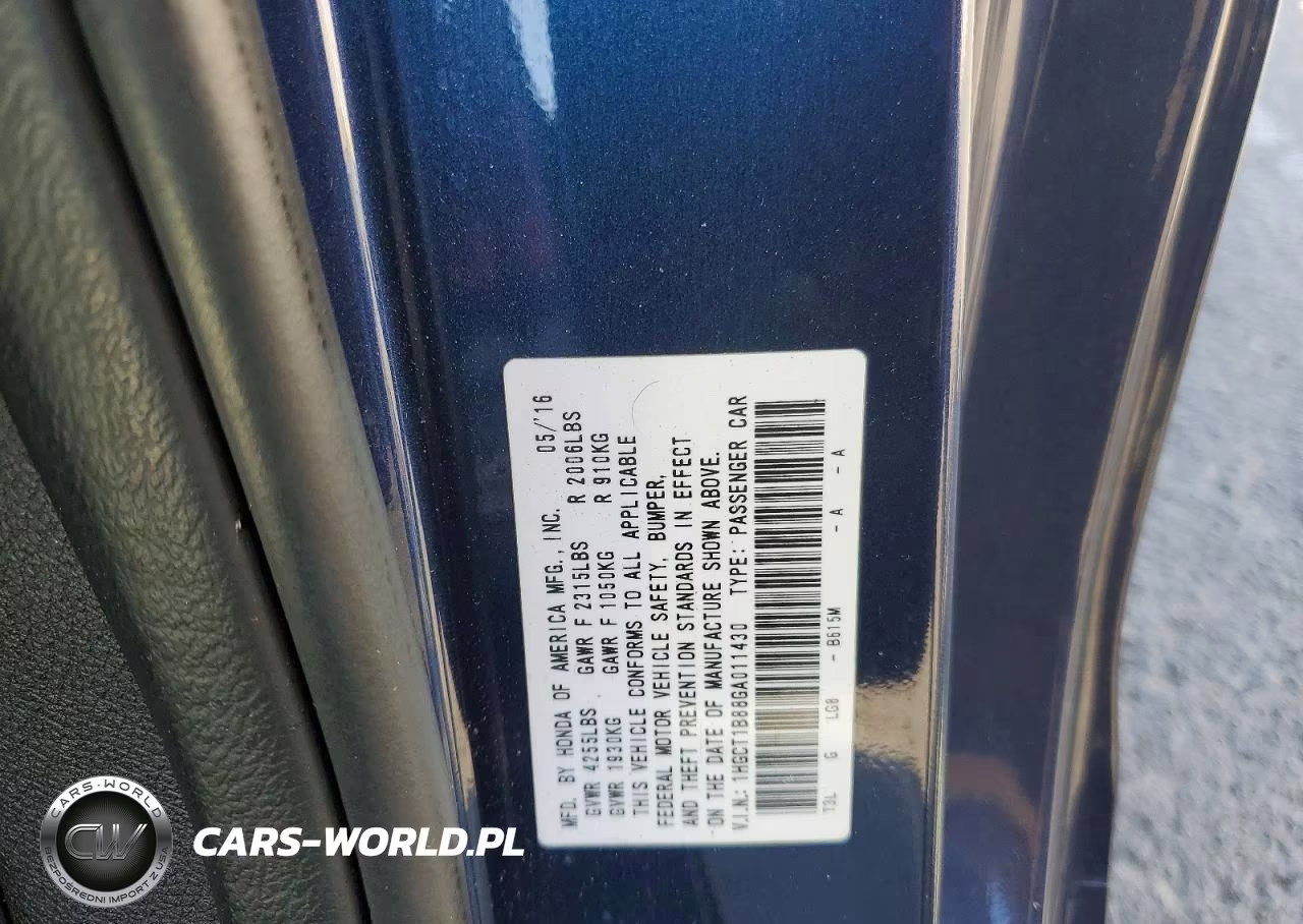 2016 Honda Accord Exl VIN:1HGCT1B88GA011430 - 12