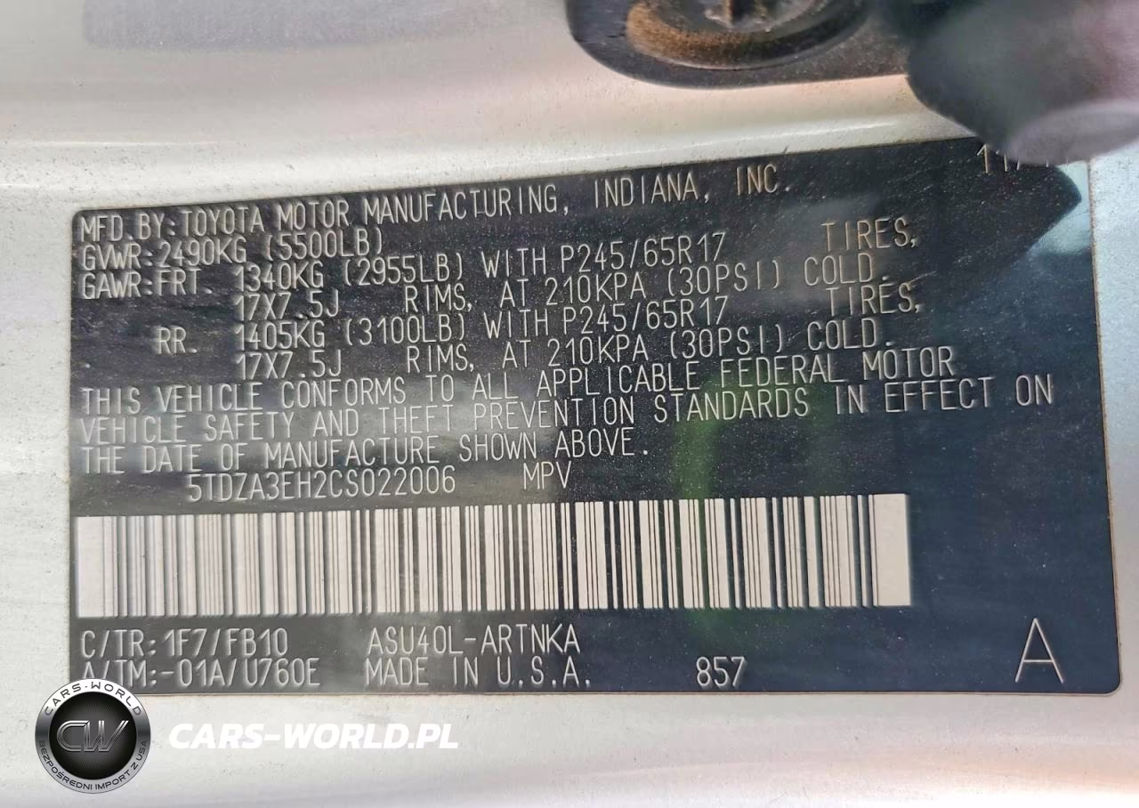 2012 Toyota Highlander Base VIN:5TDZA3EH2CS022006 - 14