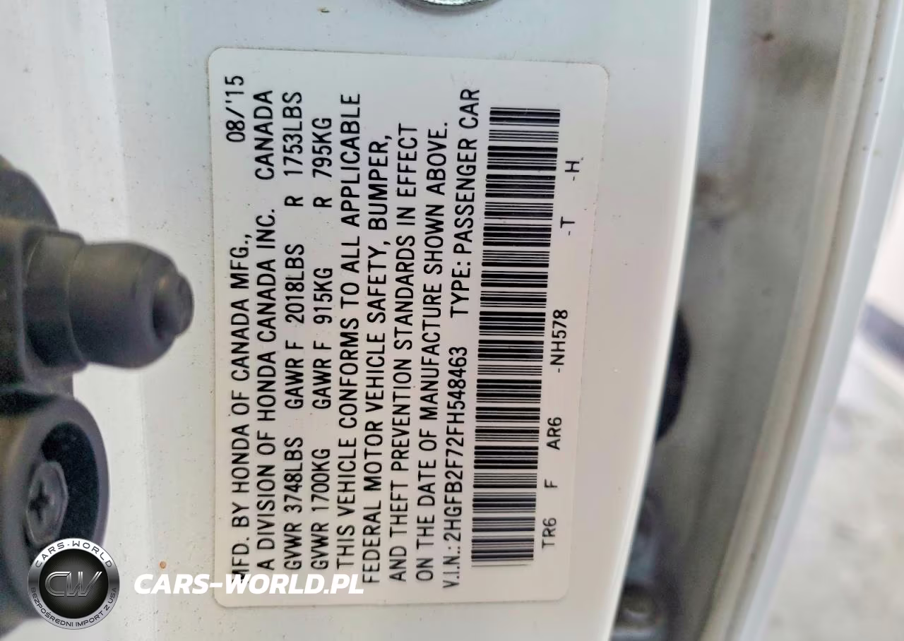 2015 Honda Civic VIN:2HGFB2F72FH548463 - 12