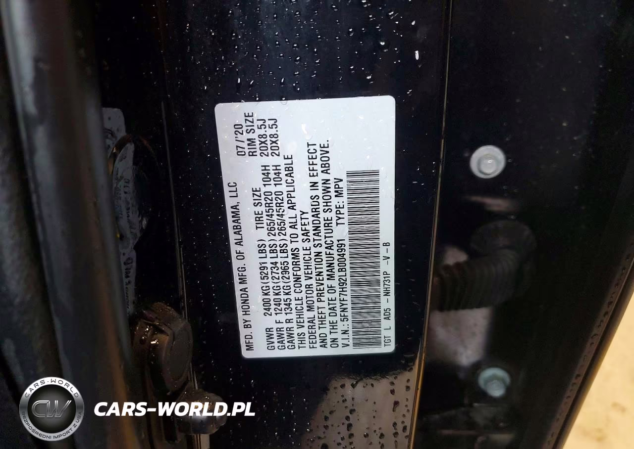 2020 Honda Passport Touring VIN:5FNYF7H92LB004991 - 12