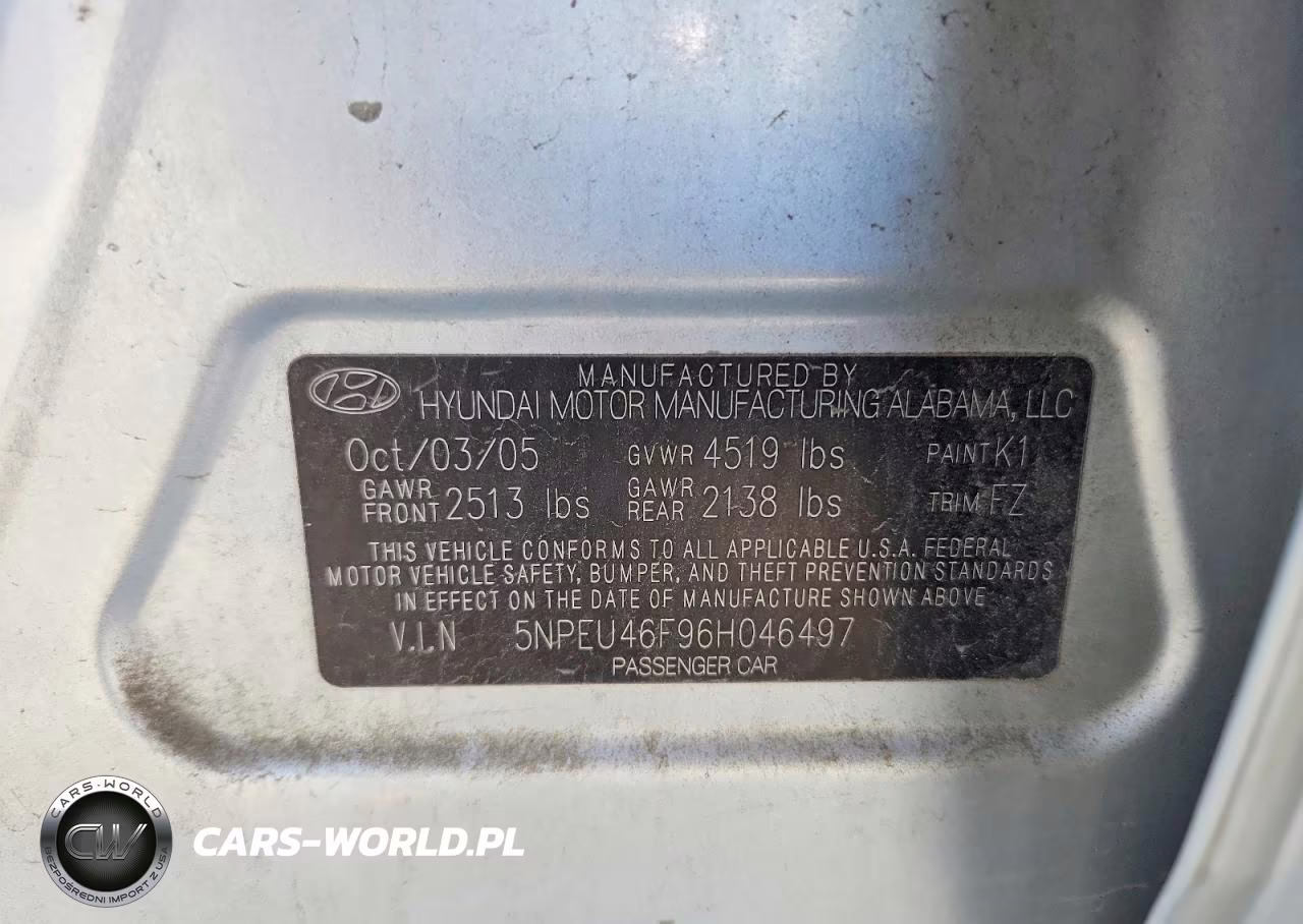 2006 Hyundai Sonata Gls V6 VIN:5NPEU46F96H046497 - 12