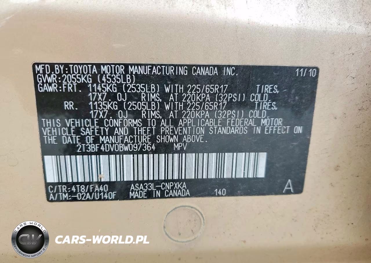 2011 Toyota Rav4 Base VIN:2T3BF4DV0BW097364 - 13