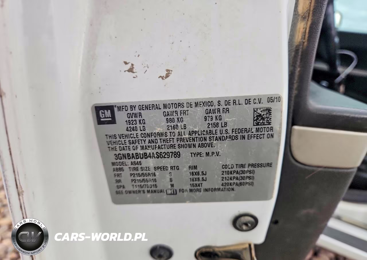 2010 Chevrolet Hhr Lt VIN:3GNBABDB4AS629789 - 12