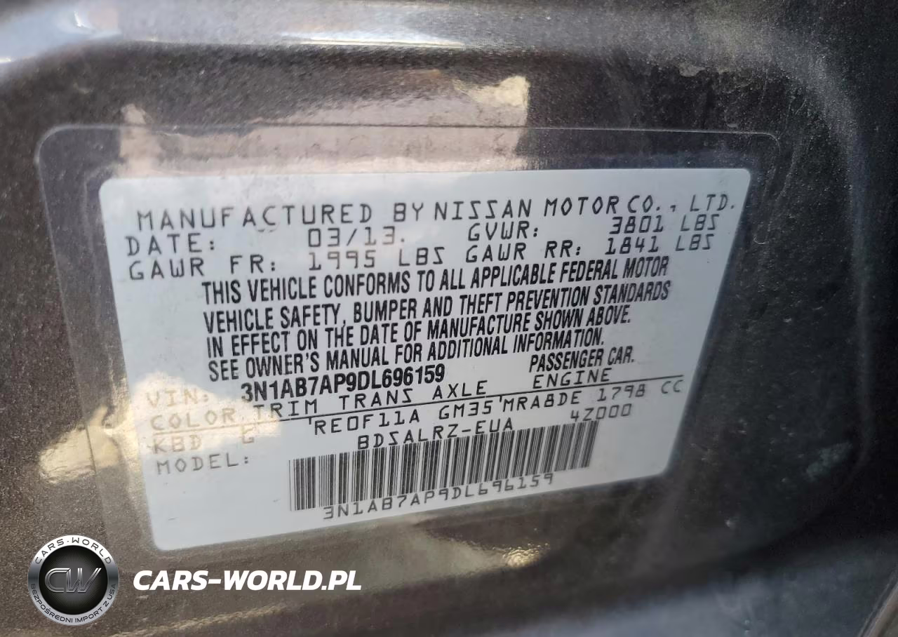 2013 Nissan Sentra S VIN:3N1AB7AP9DL696159 - 13